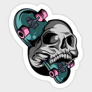skateboard skull Sticker
